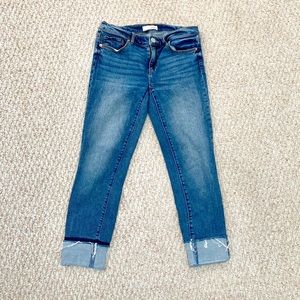 LOFT Modern Skinny Ankle Fold Over Jean